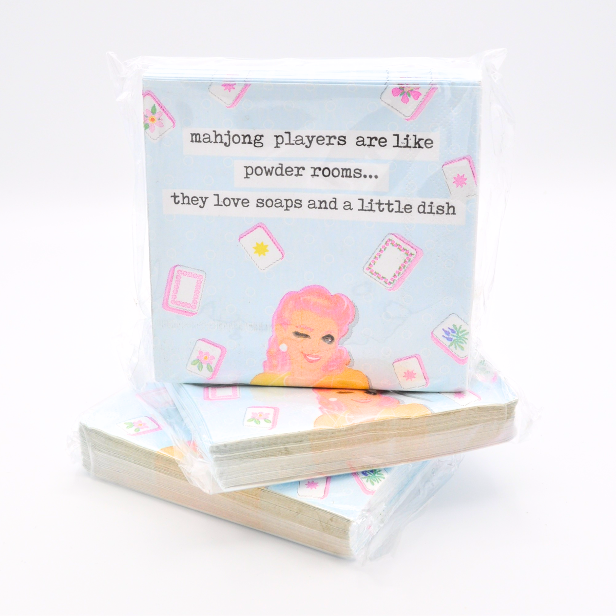 "Mahjong Players are like Powder Rooms..." Cocktail Napkins