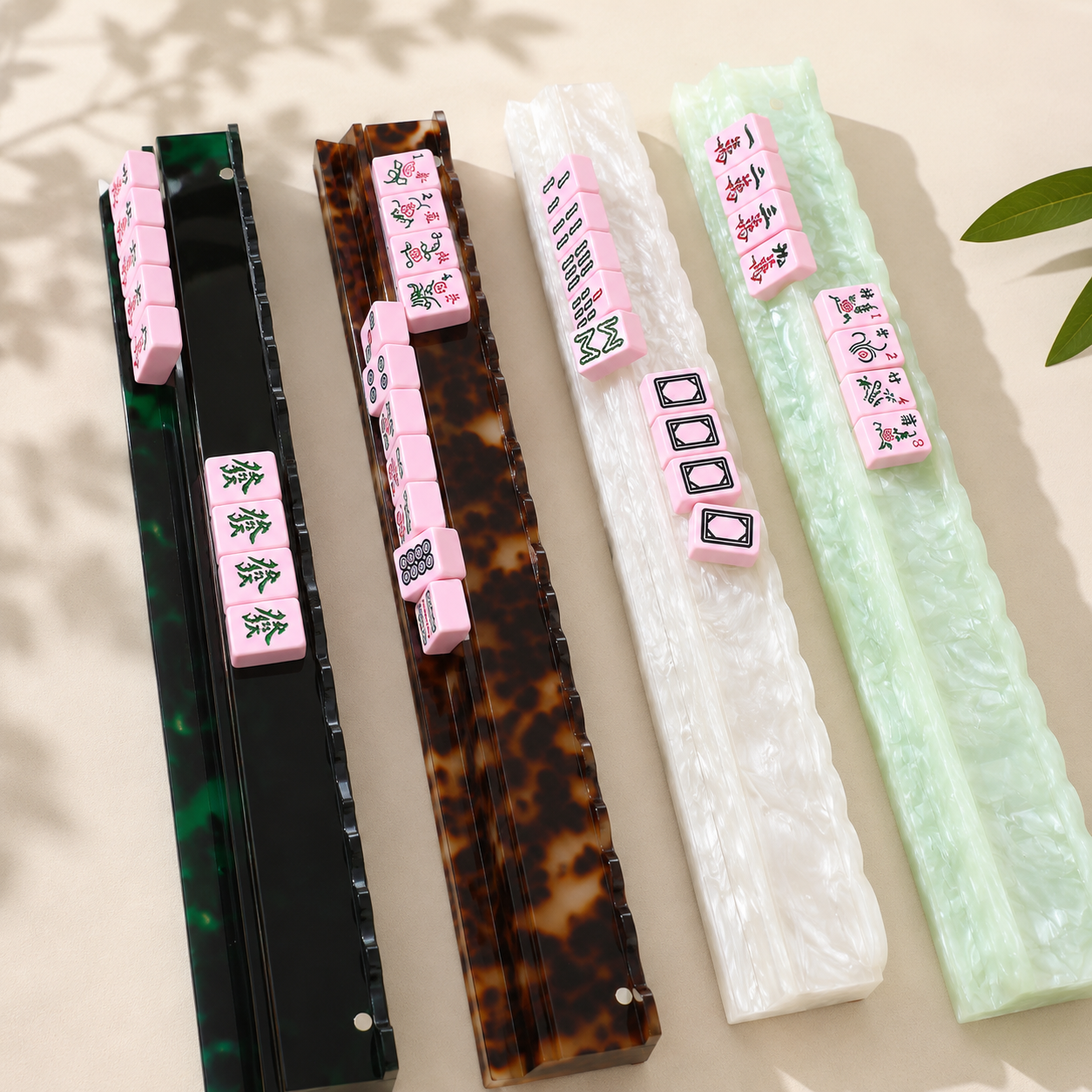 American Mahjong Racks Set–20" Acrylic Tile Rack & Pusher