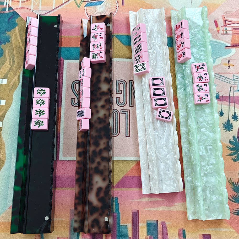 American Mahjong Racks Set–20" Acrylic Tile Rack & Pusher