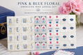 Pink & Blue Botanical American Mahjong Set