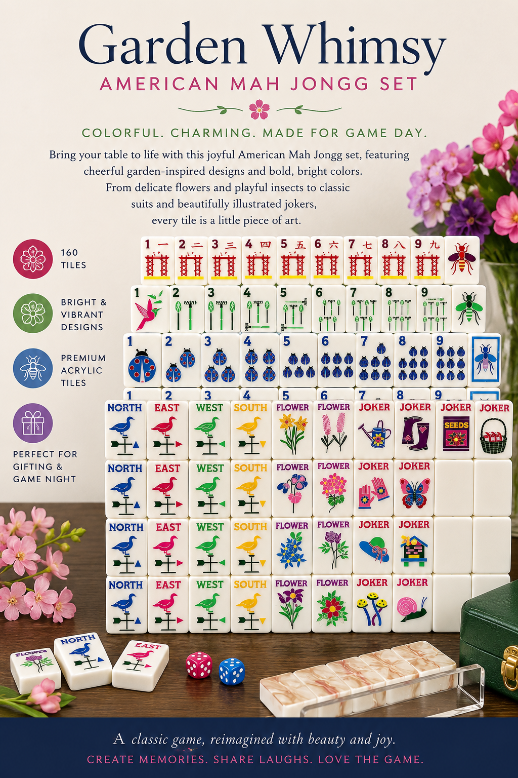 Garden Party Mahjong Tile Set