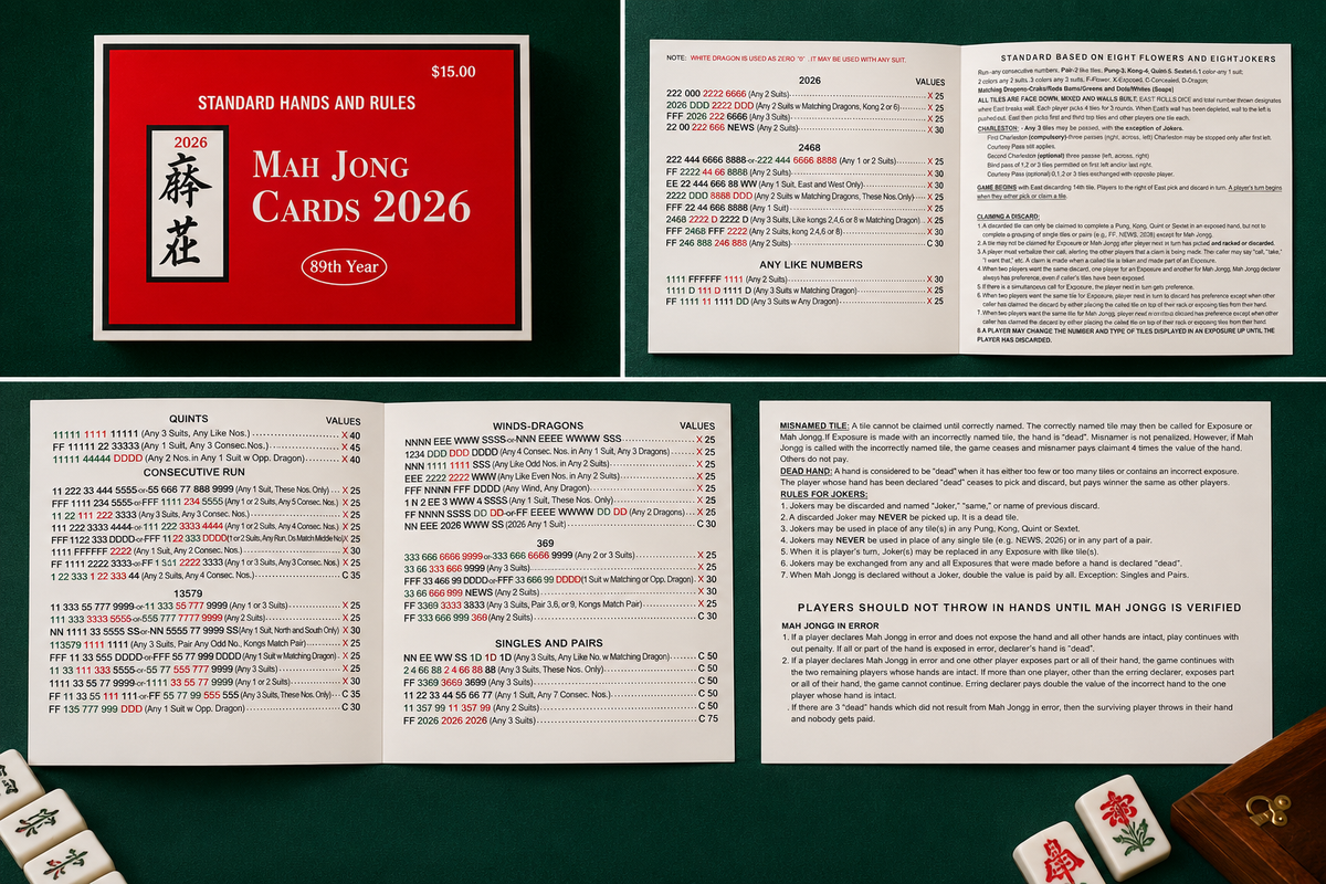 2026 Official Mahjong Card