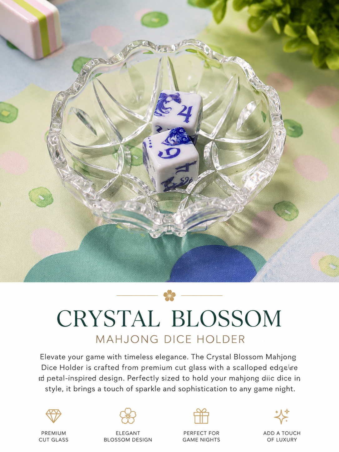 Crystal Blossom Dice Dish