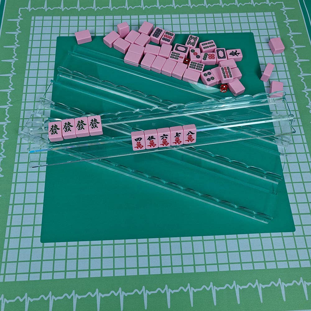 American Mahjong Racks Set–20" Acrylic Tile Rack & Pusher
