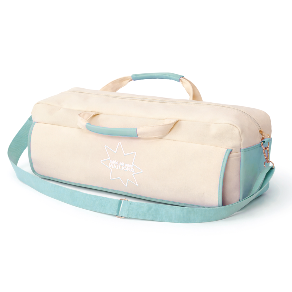 Magical Bottomless Carryall Mahjong Bag- Sea Foam
